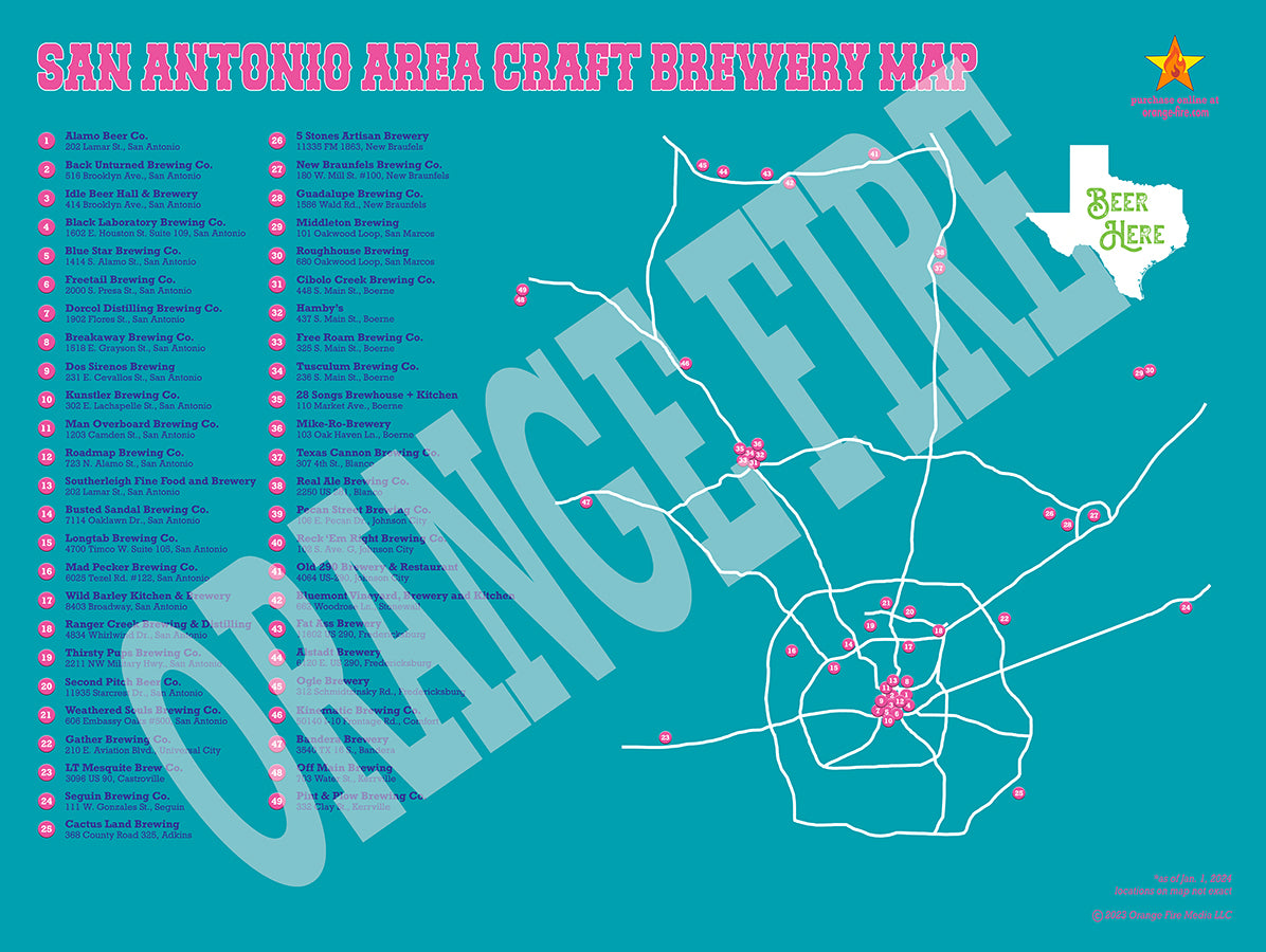 San Antonio Area Craft Brewery Map