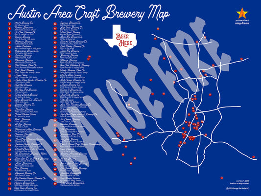 Austin Area Craft Brewery Map