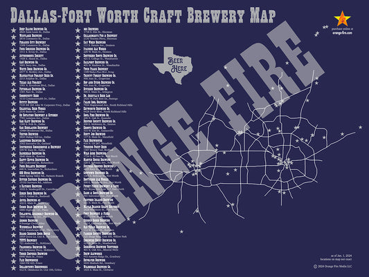 Dallas-Fort Worth Area Craft Brewery Map