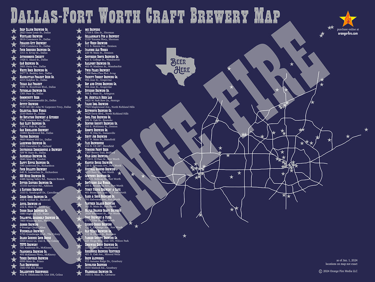 Dallas-Fort Worth Area Craft Brewery Map
