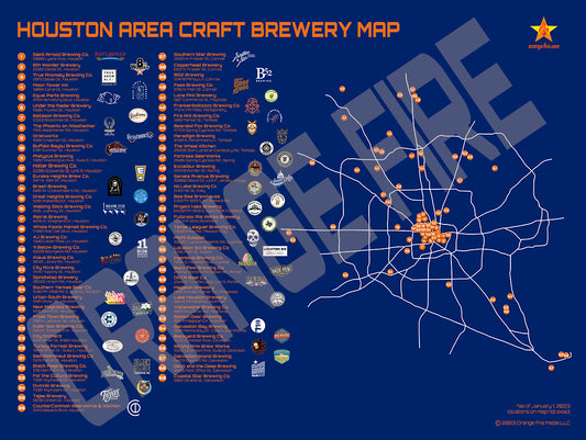 Houston Area Craft Brewery Map