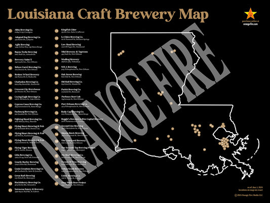 Louisiana Craft Brewery Map