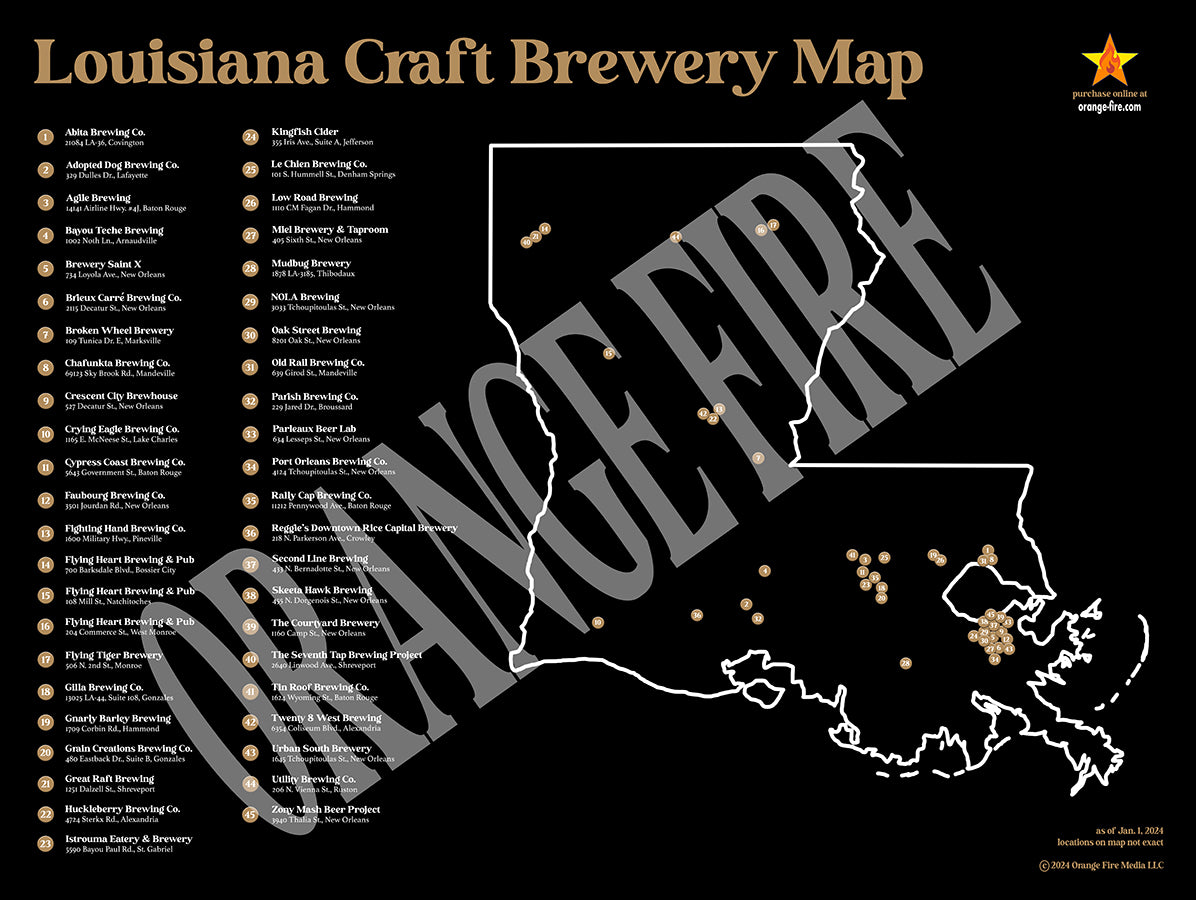 Louisiana Craft Brewery Map